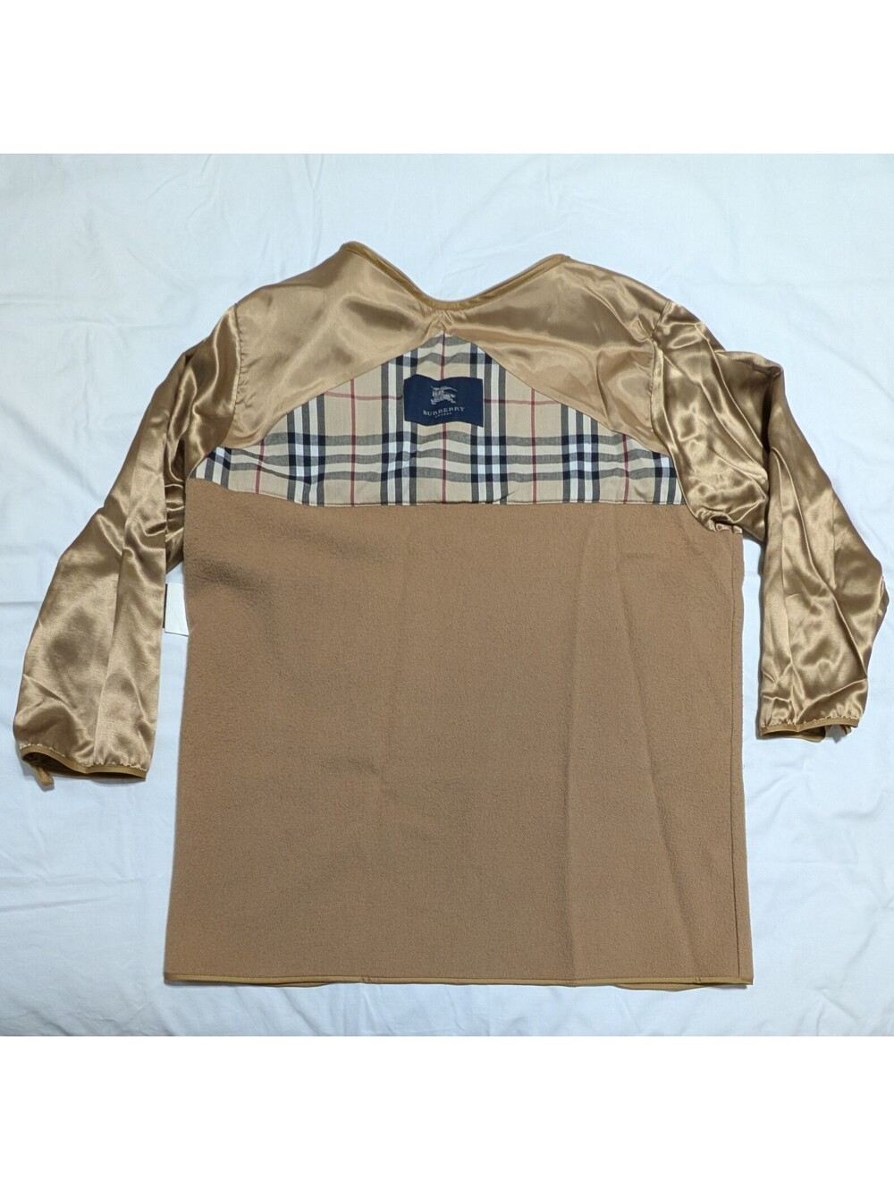 Vintage Burberry London Wool Camel Hair Zip-In Trench Coat Liner Warmer Jacket